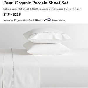 Pottery Barn Pearl Organic Percale King Sheet Set